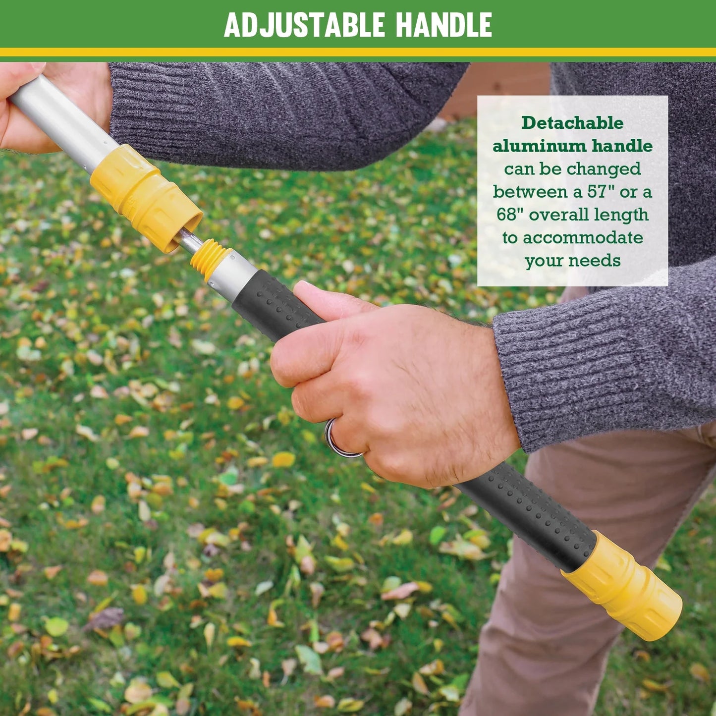 3-In-1 Leaf Rake, Functions as 30In Leaf Rake, 7In Shrub Rake or Leaf Scoops