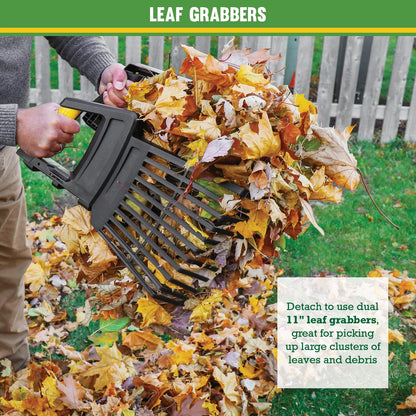 3-In-1 Leaf Rake, Functions as 30In Leaf Rake, 7In Shrub Rake or Leaf Scoops