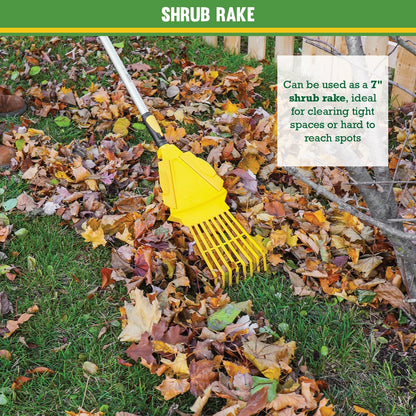 3-In-1 Leaf Rake, Functions as 30In Leaf Rake, 7In Shrub Rake or Leaf Scoops